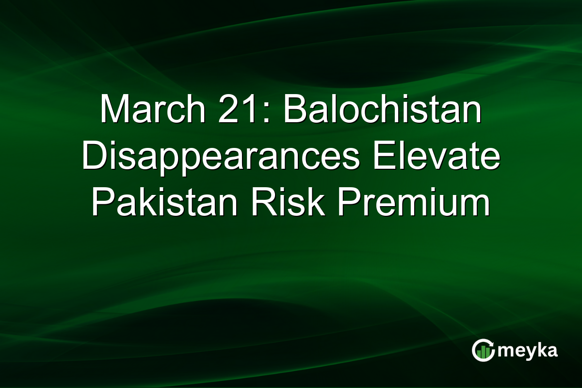 March 21: Balochistan Disappearances Elevate Pakistan Risk Premium