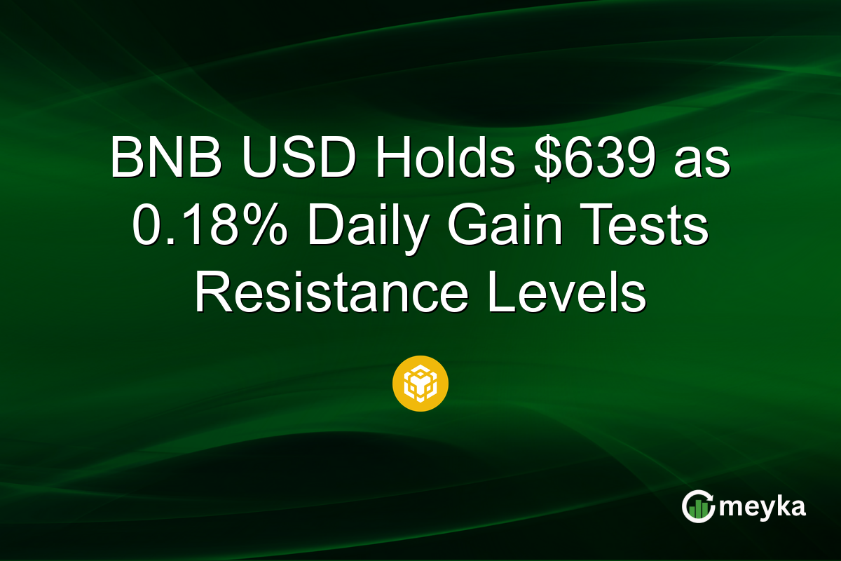 BNB USD Holds $639 as 0.18% Daily Gain Tests Resistance Levels