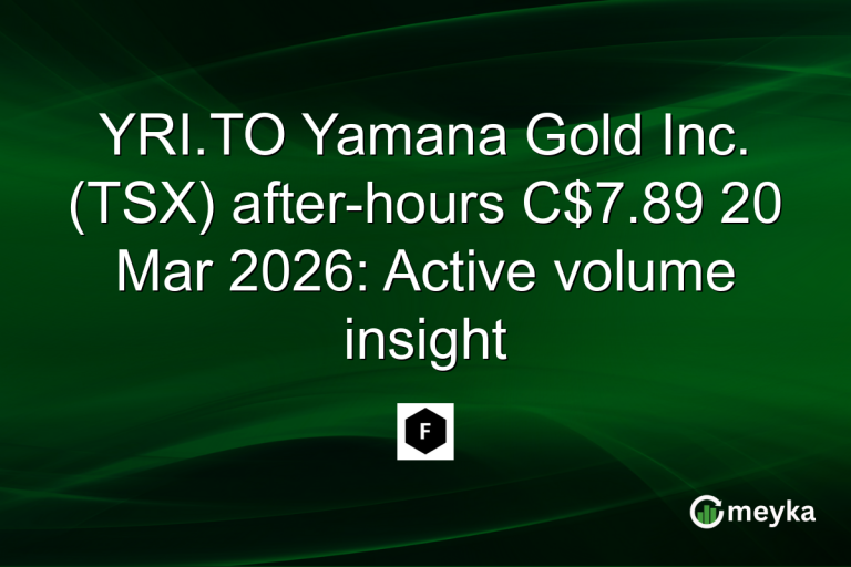 YRI.TO Yamana Gold Inc. (TSX) after-hours C$7.89 20 Mar 2026: Active volume insight