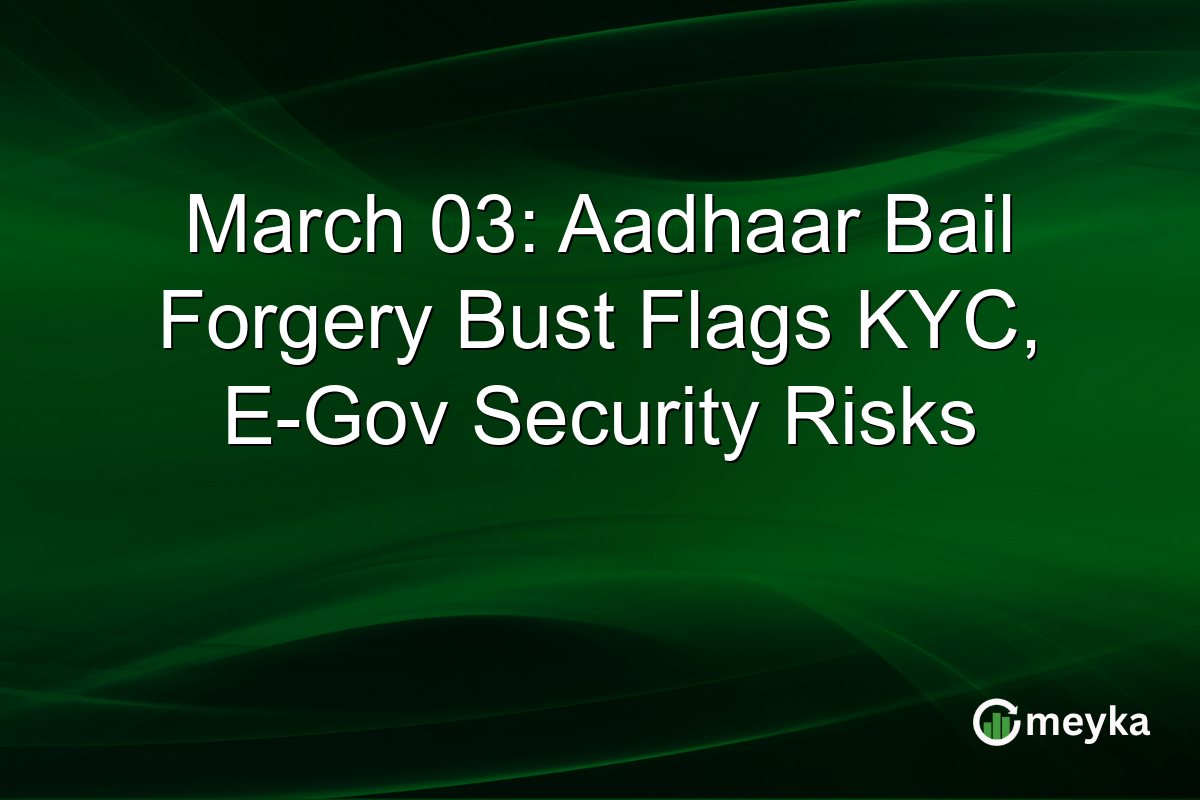 March 03: Aadhaar Bail Forgery Bust Flags KYC, E-Gov Security Risks