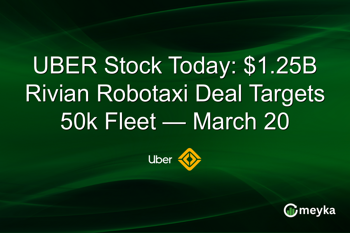 UBER Stock Today: $1.25B Rivian Robotaxi Deal Targets 50k Fleet — March 20