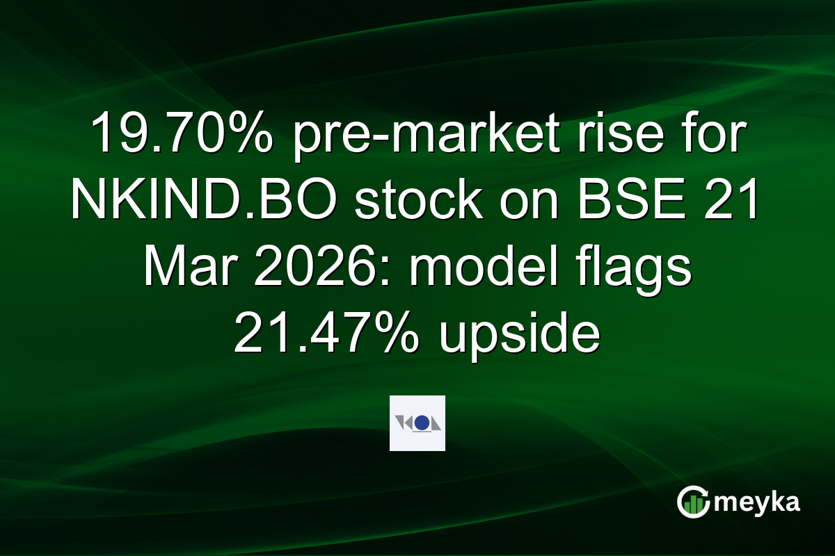19.70% pre-market rise for NKIND.BO stock on BSE 21 Mar 2026: model flags 21.47% upside