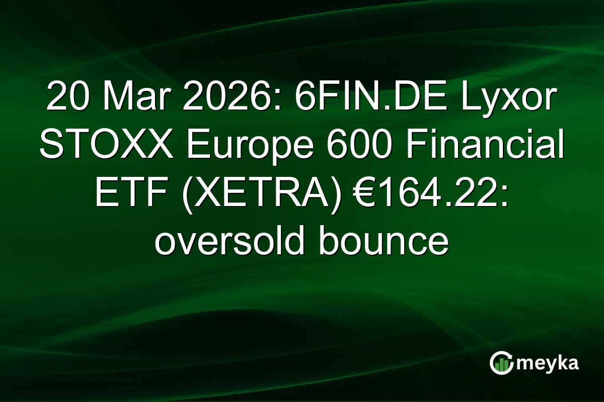 20 Mar 2026: 6FIN.DE Lyxor STOXX Europe 600 Financial ETF (XETRA) €164.22: oversold bounce