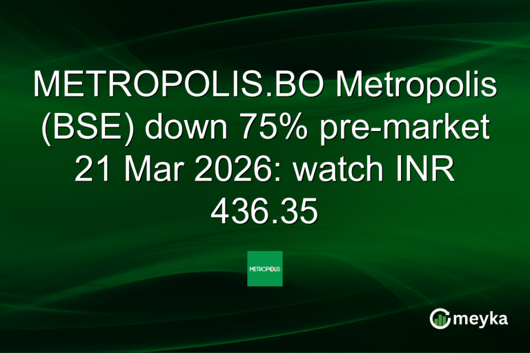METROPOLIS.BO Metropolis (BSE) down 75% pre-market 21 Mar 2026: watch INR 436.35