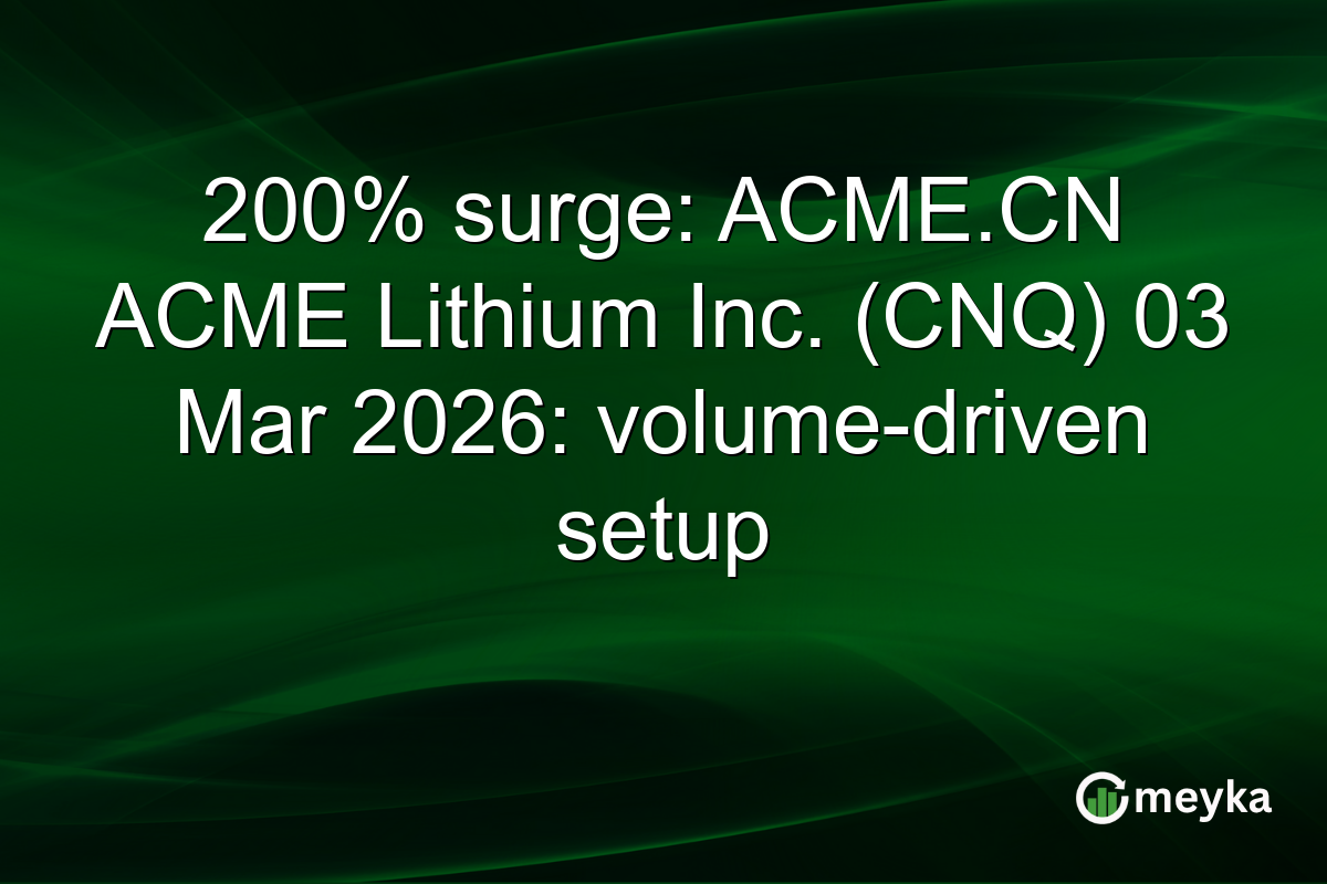 200% surge: ACME.CN ACME Lithium Inc. (CNQ) 03 Mar 2026: volume-driven setup