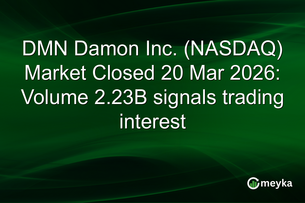 DMN Damon Inc. (NASDAQ) Market Closed 20 Mar 2026: Volume 2.23B signals trading interest