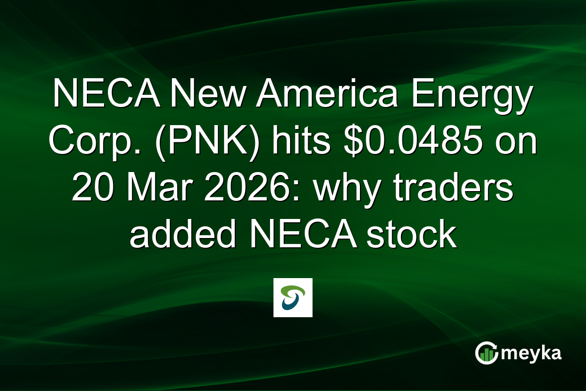 NECA New America Energy Corp. (PNK) hits $0.0485 on 20 Mar 2026: why traders added NECA stock