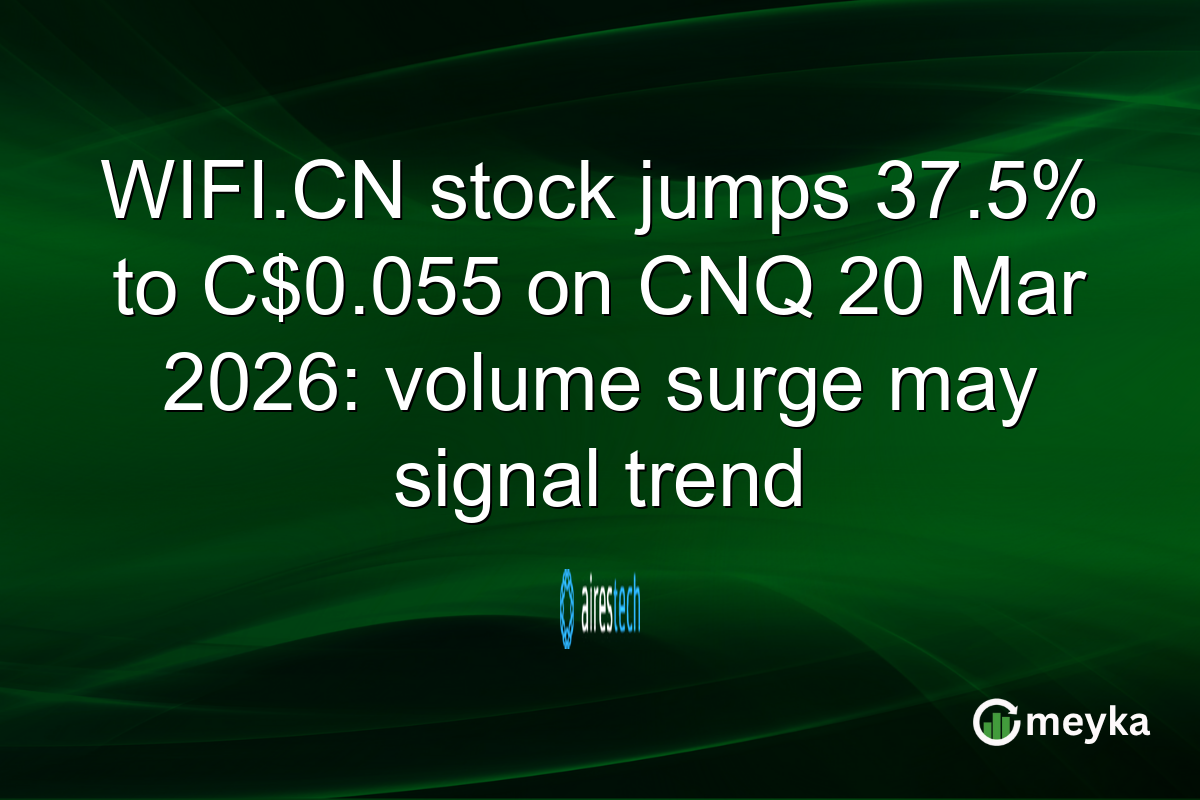 WIFI.CN stock jumps 37.5% to C$0.055 on CNQ 20 Mar 2026: volume surge may signal trend
