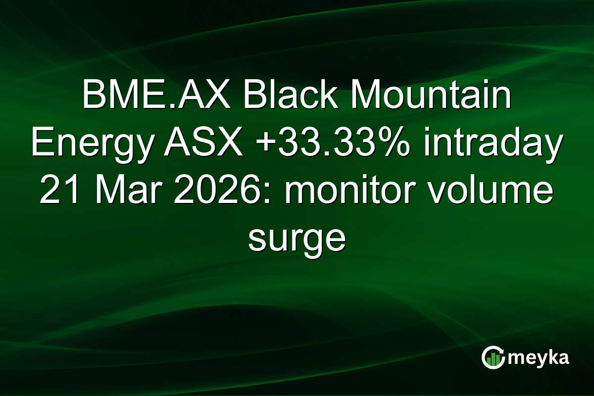 BME.AX Black Mountain Energy ASX +33.33% intraday 21 Mar 2026: monitor volume surge
