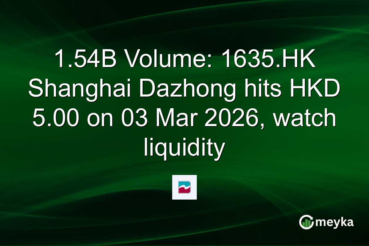 1.54B Volume: 1635.HK Shanghai Dazhong hits HKD 5.00 on 03 Mar 2026, watch liquidity