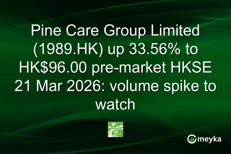 Pine Care Group Limited (1989.HK) up 33.56% to HK$96.00 pre-market HKSE 21 Mar 2026: volume spike to watch