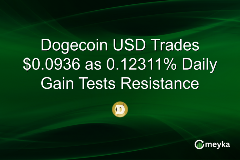 Dogecoin USD Trades $0.0936 as 0.12311% Daily Gain Tests Resistance