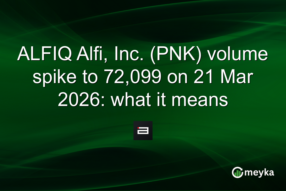 ALFIQ Alfi, Inc. (PNK) volume spike to 72,099 on 21 Mar 2026: what it means