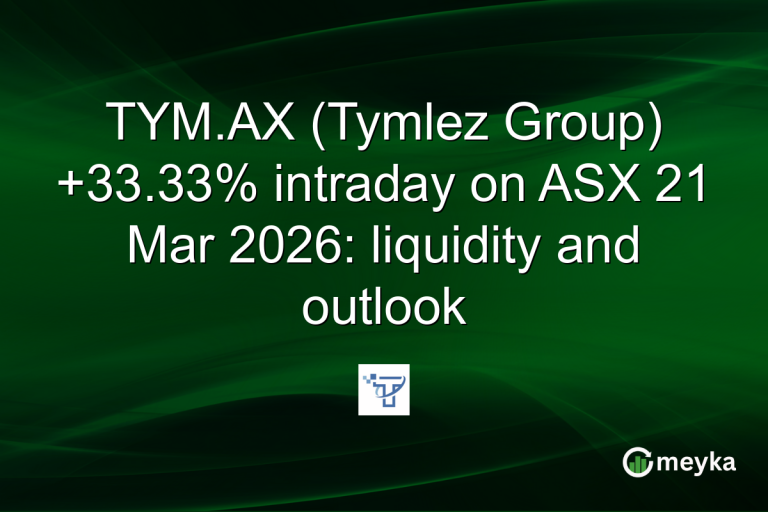TYM.AX (Tymlez Group) +33.33% intraday on ASX 21 Mar 2026: liquidity and outlook