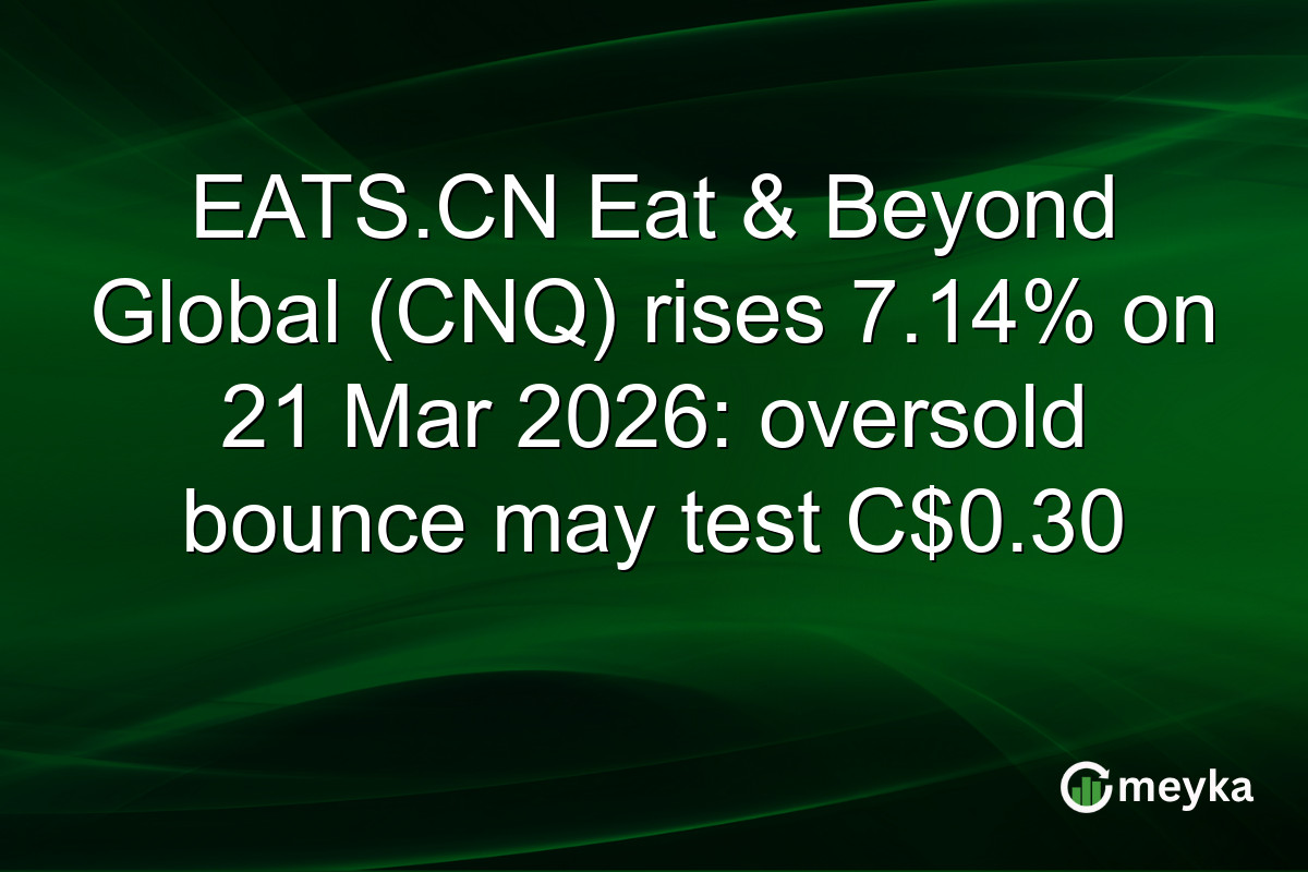 EATS.CN Eat & Beyond Global (CNQ) rises 7.14% on 21 Mar 2026: oversold bounce may test C$0.30
