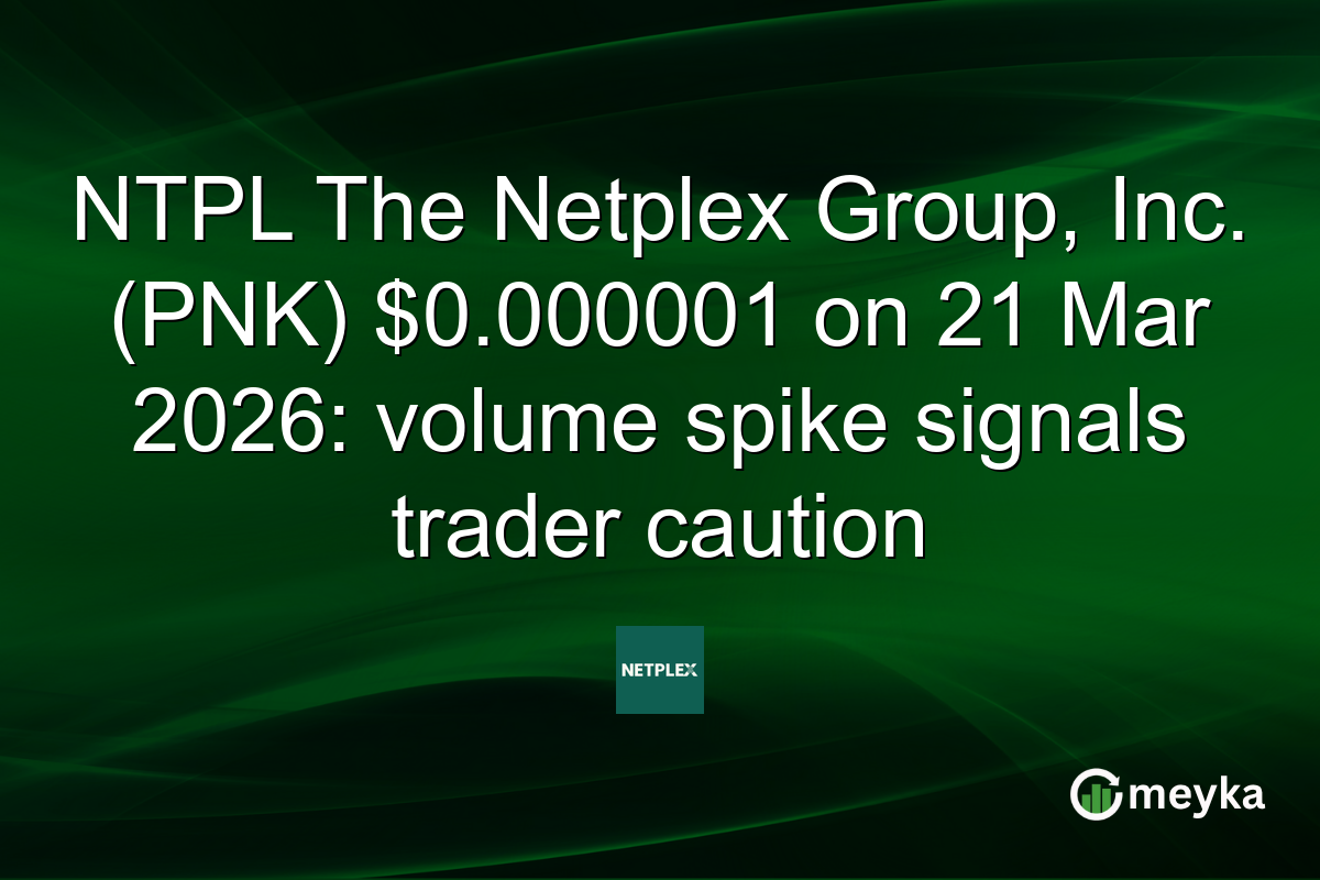 NTPL The Netplex Group, Inc. (PNK) $0.000001 on 21 Mar 2026: volume spike signals trader caution