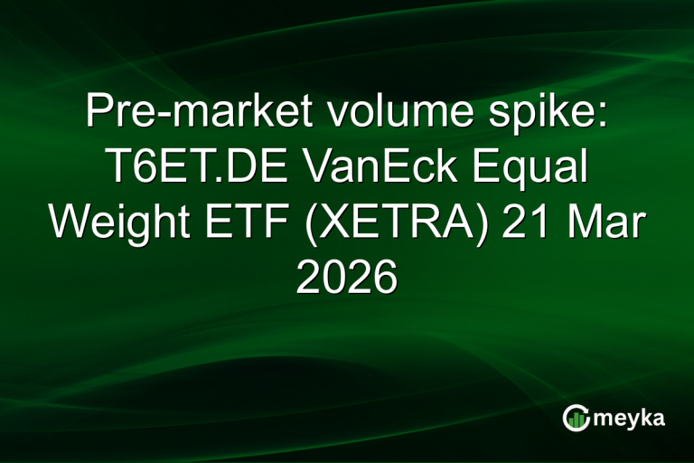 Pre-market volume spike: T6ET.DE VanEck Equal Weight ETF (XETRA) 21 Mar 2026