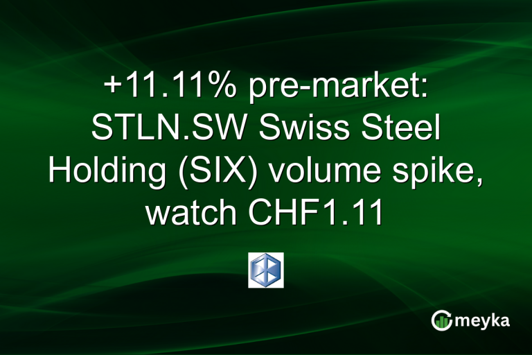 +11.11% pre-market: STLN.SW Swiss Steel Holding (SIX) volume spike, watch CHF1.11
