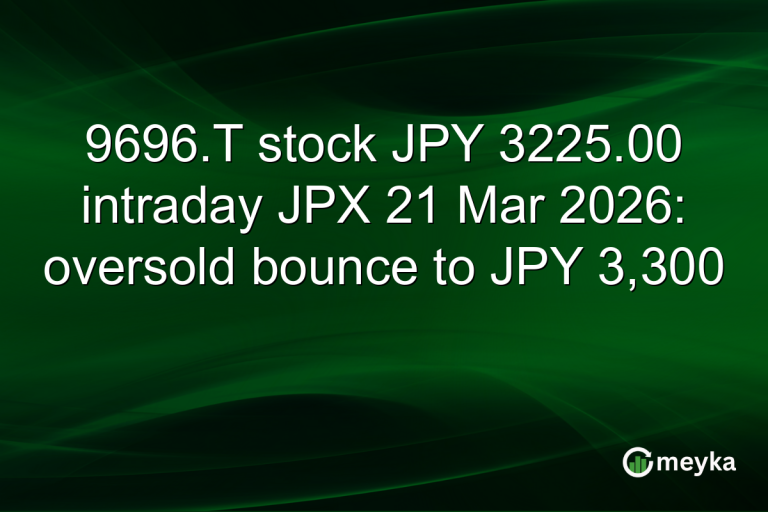 9696.T stock JPY 3225.00 intraday JPX 21 Mar 2026: oversold bounce to JPY 3,300