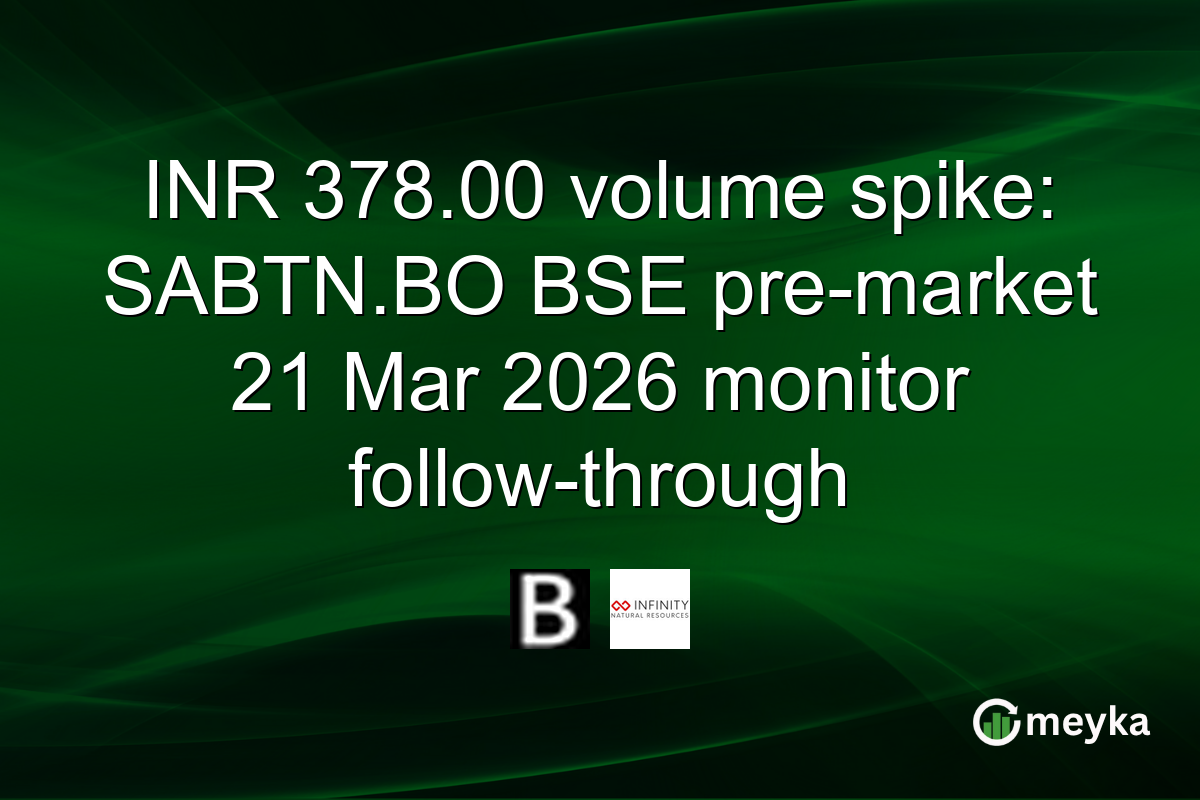 INR 378.00 volume spike: SABTN.BO BSE pre-market 21 Mar 2026 monitor follow-through