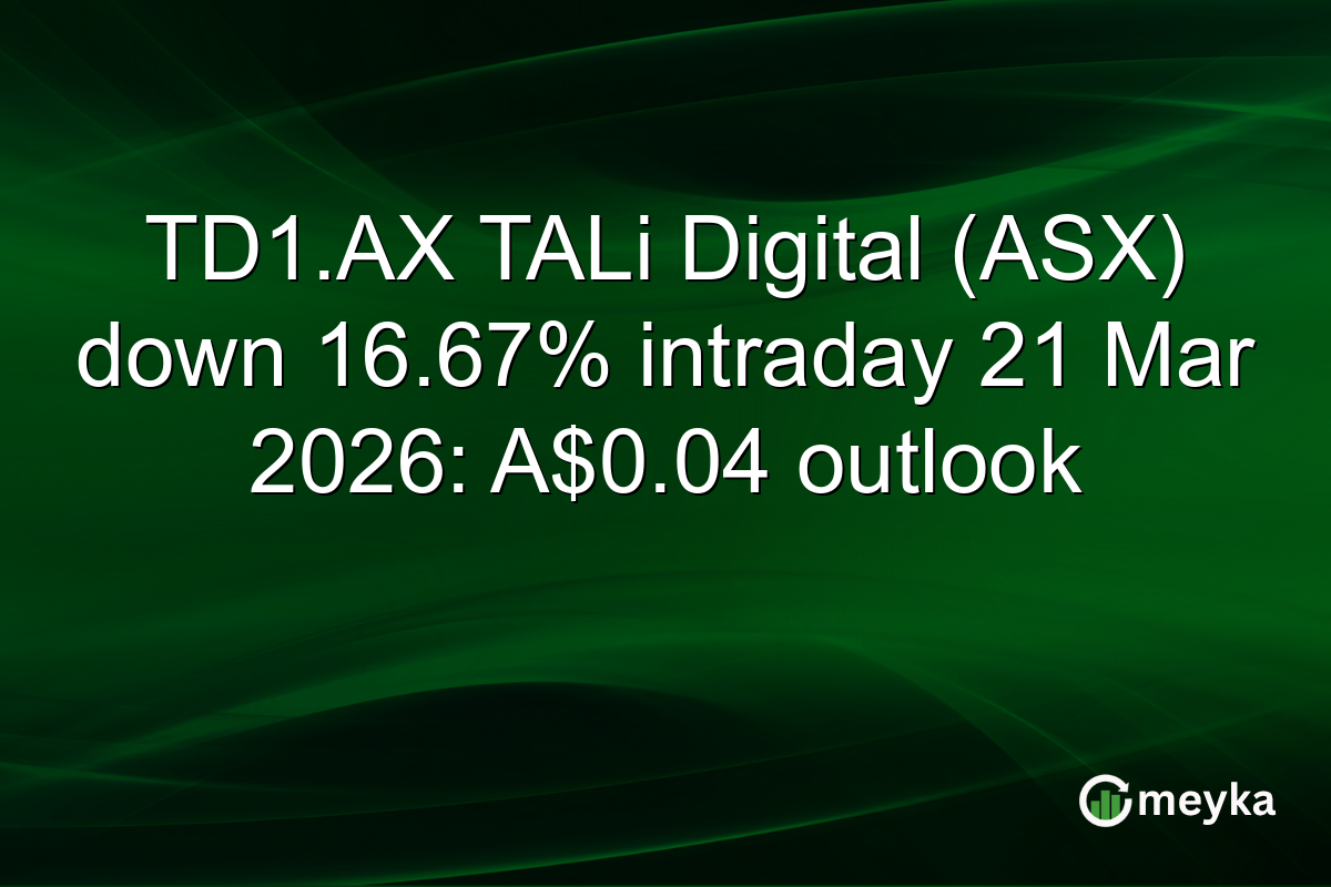 TD1.AX TALi Digital (ASX) down 16.67% intraday 21 Mar 2026: A$0.04 outlook