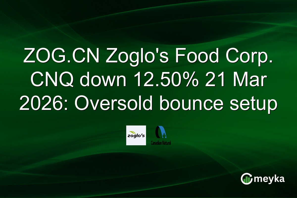 ZOG.CN Zoglo’s Food Corp. CNQ down 12.50% 21 Mar 2026: Oversold bounce setup