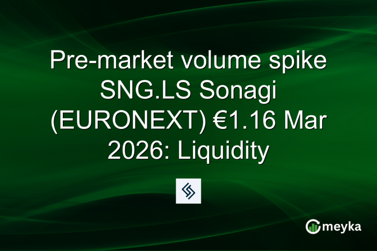 Pre-market volume spike SNG.LS Sonagi (EURONEXT) €1.16 Mar 2026: Liquidity
