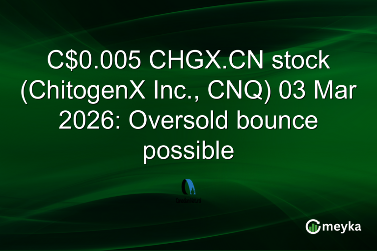 C$0.005 CHGX.CN stock (ChitogenX Inc., CNQ) 03 Mar 2026: Oversold bounce possible