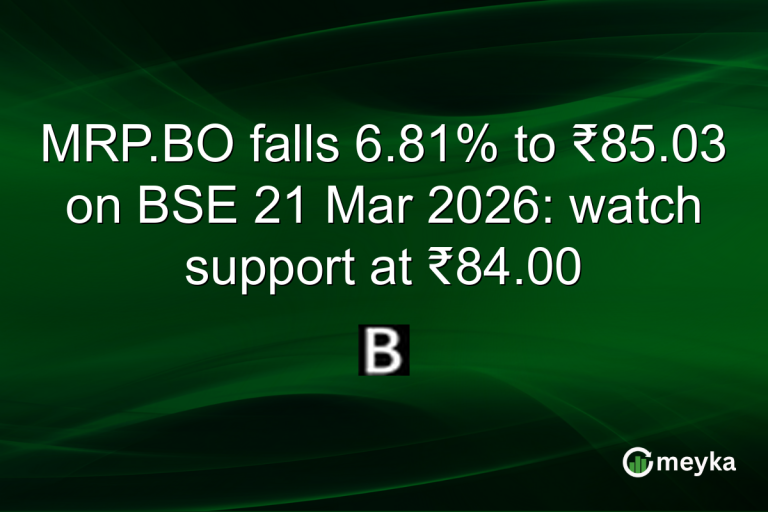 MRP.BO falls 6.81% to ₹85.03 on BSE 21 Mar 2026: watch support at ₹84.00