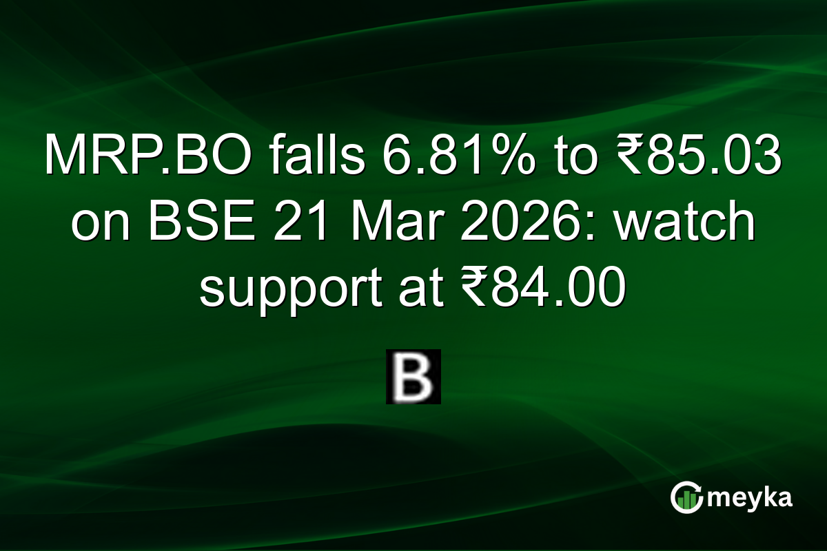 MRP.BO falls 6.81% to ₹85.03 on BSE 21 Mar 2026: watch support at ₹84.00