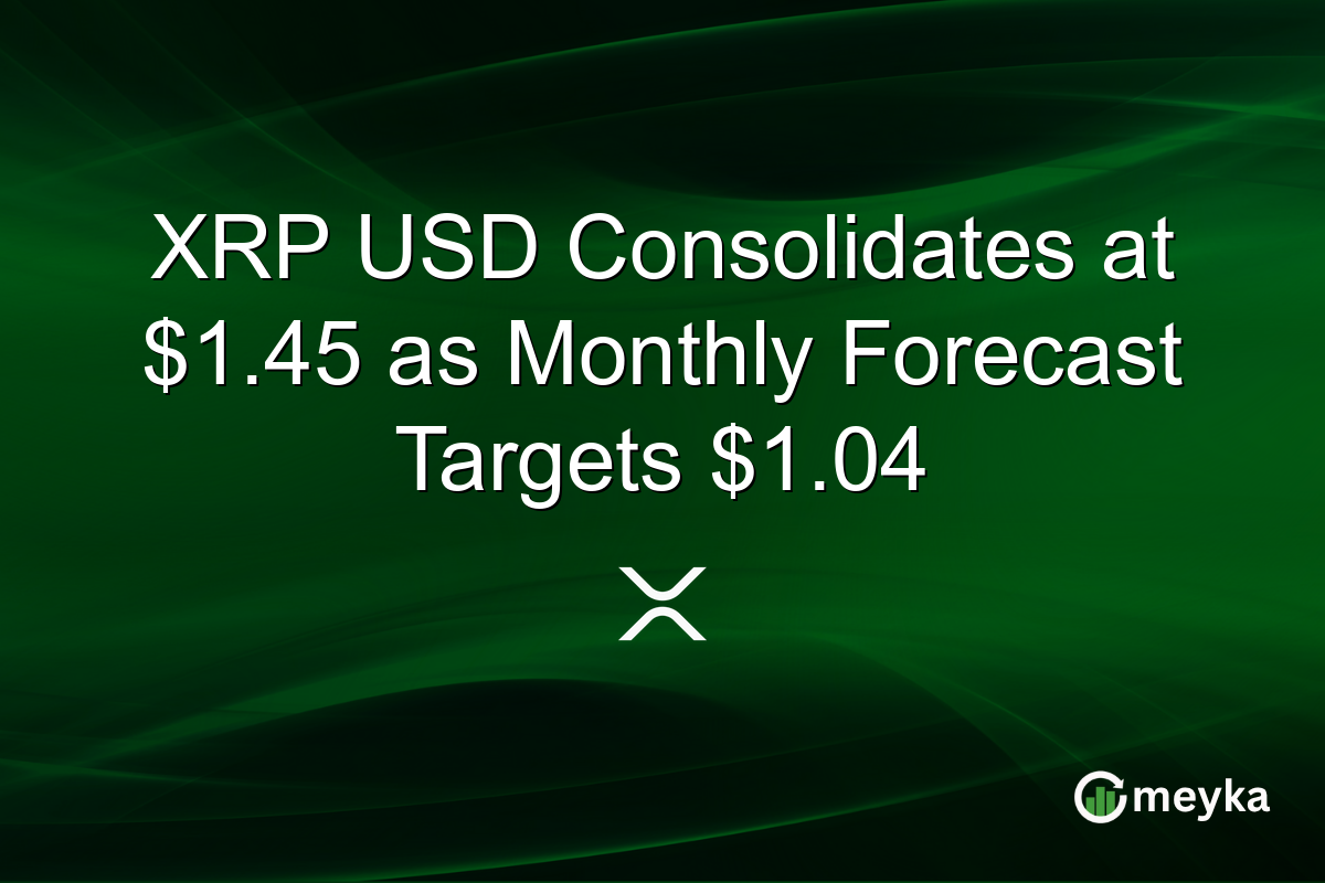 XRP USD Consolidates at $1.45 as Monthly Forecast Targets $1.04