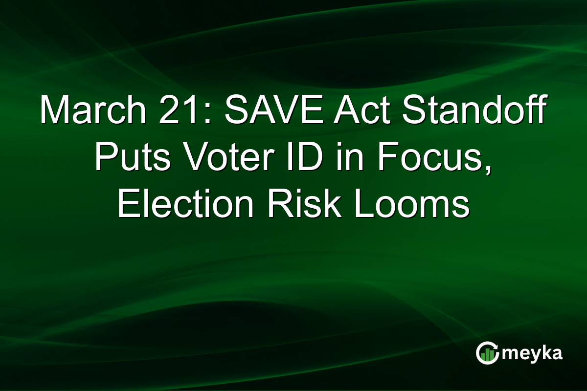 March 21: SAVE Act Standoff Puts Voter ID in Focus, Election Risk Looms
