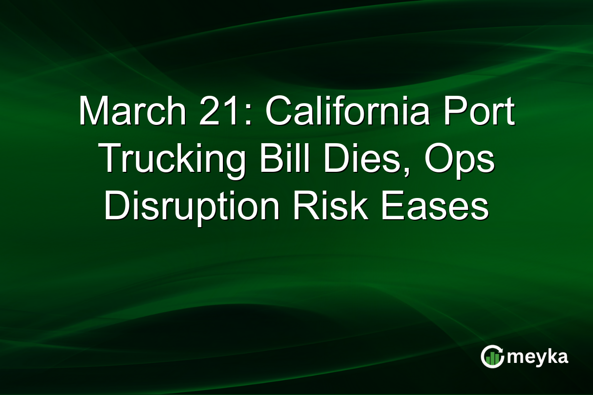 March 21: California Port Trucking Bill Dies, Ops Disruption Risk Eases