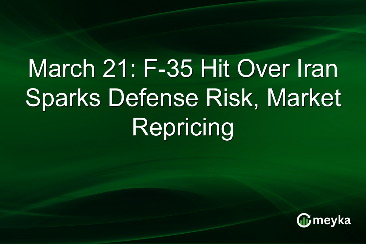 March 21: F-35 Hit Over Iran Sparks Defense Risk, Market Repricing