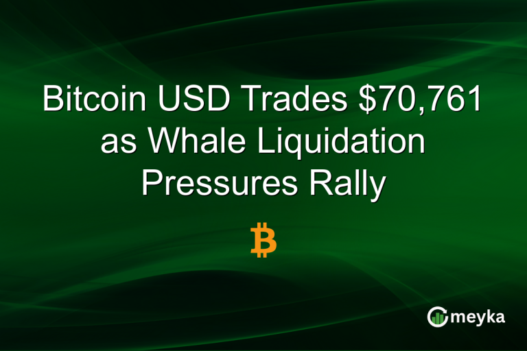 Bitcoin USD Trades $70,761 as Whale Liquidation Pressures Rally
