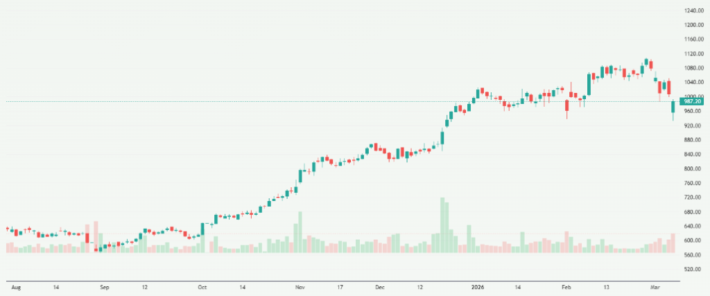 Meyka AI: Shriram Finance Limited (SHRIRAMFIN.NS) Stock Overview, March 10, 2026
