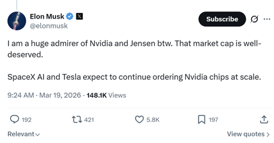 X Source: Elon Musk's Views on Nvidia Chips 