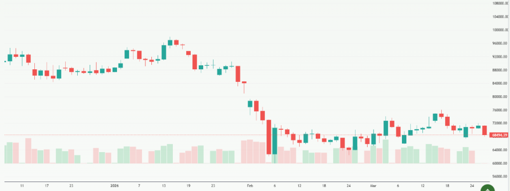 Meyka AI: Bitcoin USD (BTCUSD) Stock Overview, March 27, 2026