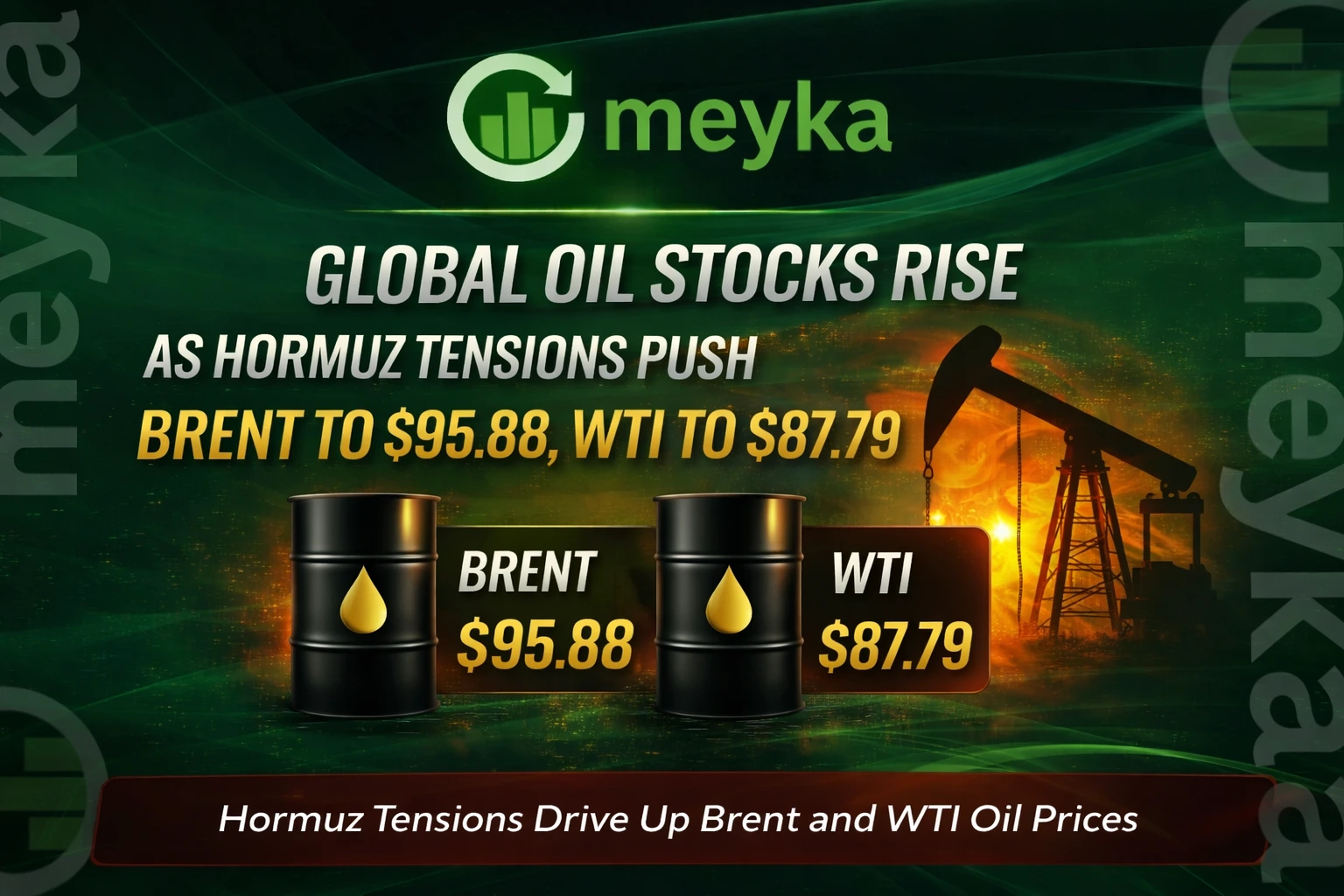 Global Oil Stocks Rise as Hormuz Tensions Push Brent to $95.88, WTI to $87.79