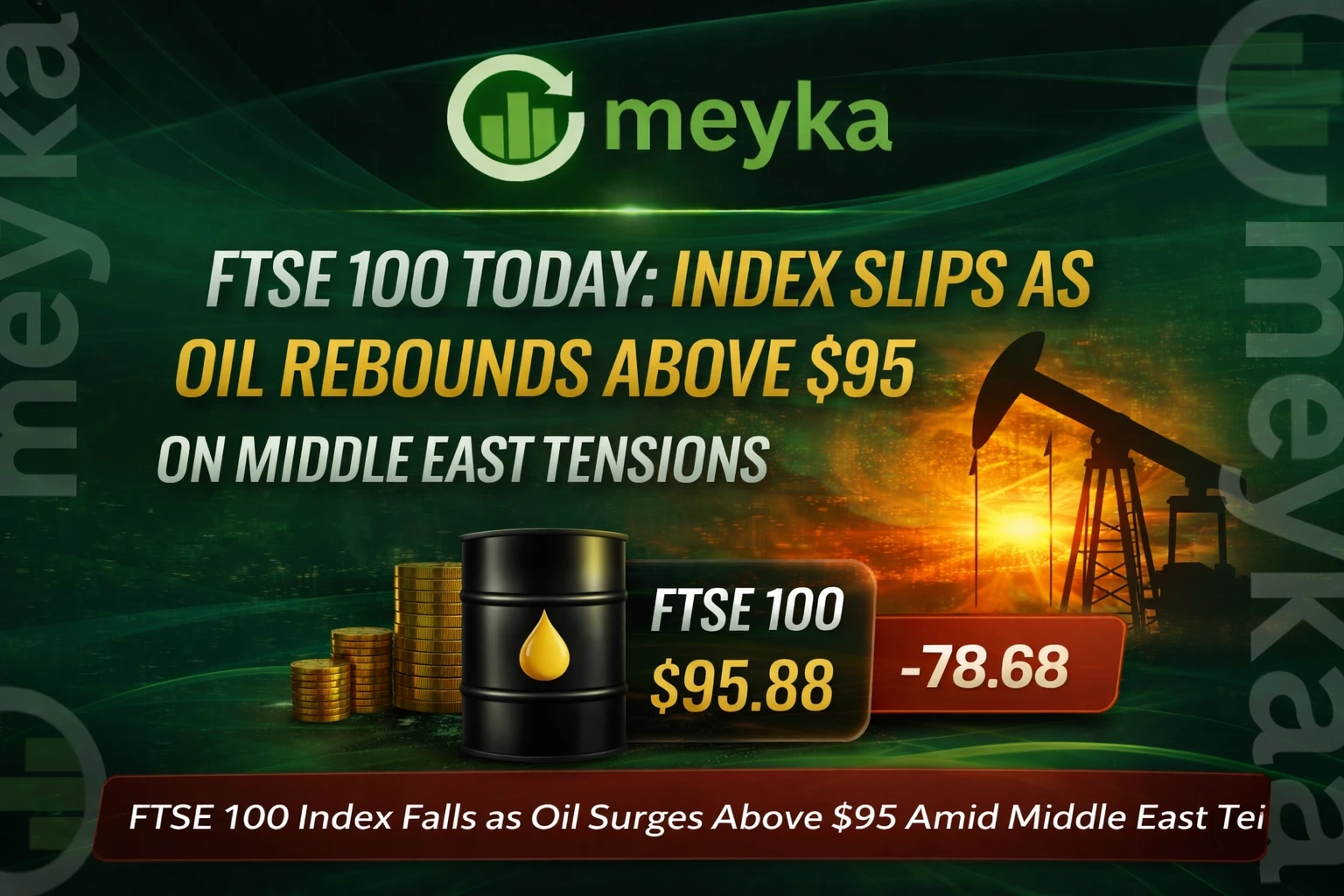 FTSE 100 Today: Index Slips as Oil Rebounds Above $95 on Middle East Tensions