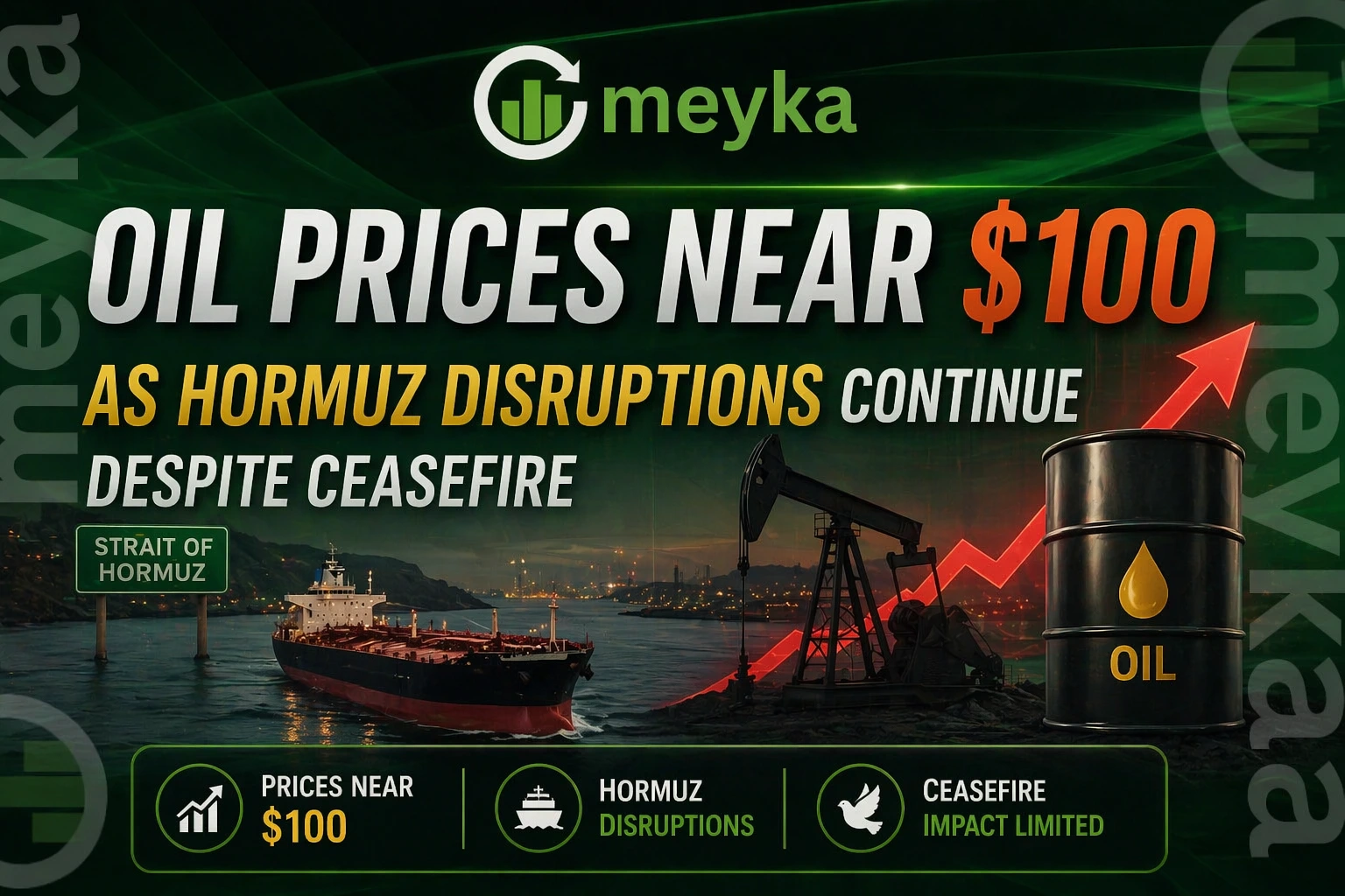 Oil Prices Near $100 as Hormuz Disruptions Continue Despite Ceasefire