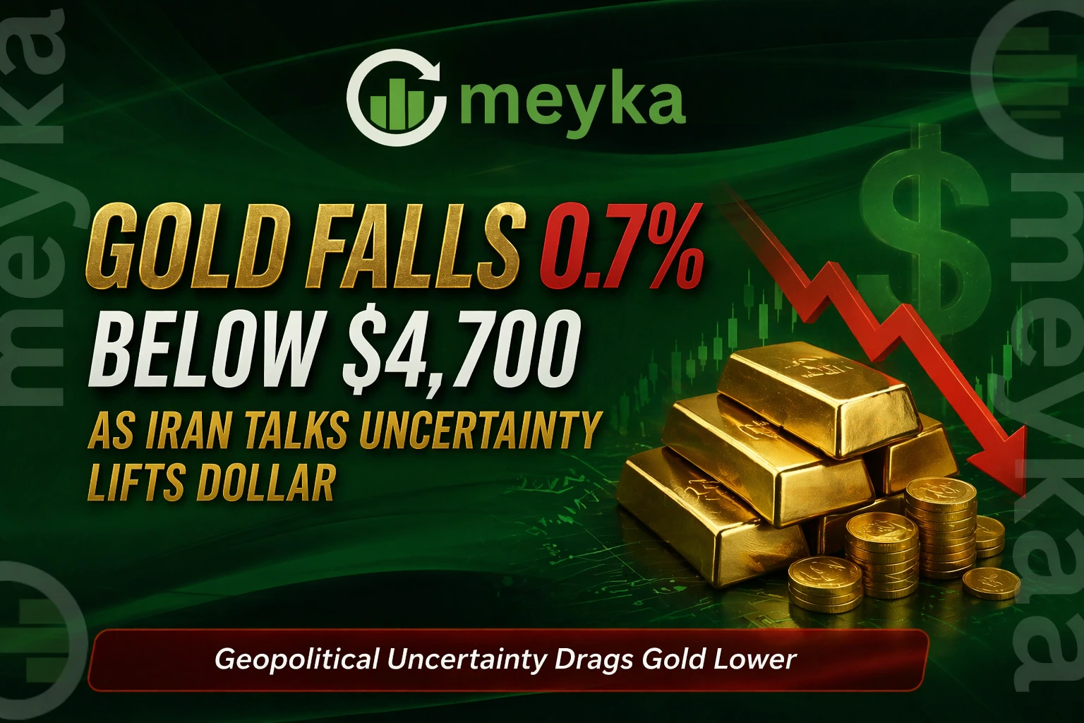Gold Falls 0.7% Below $4,700 as Iran Talks Uncertainty Lifts Dollar