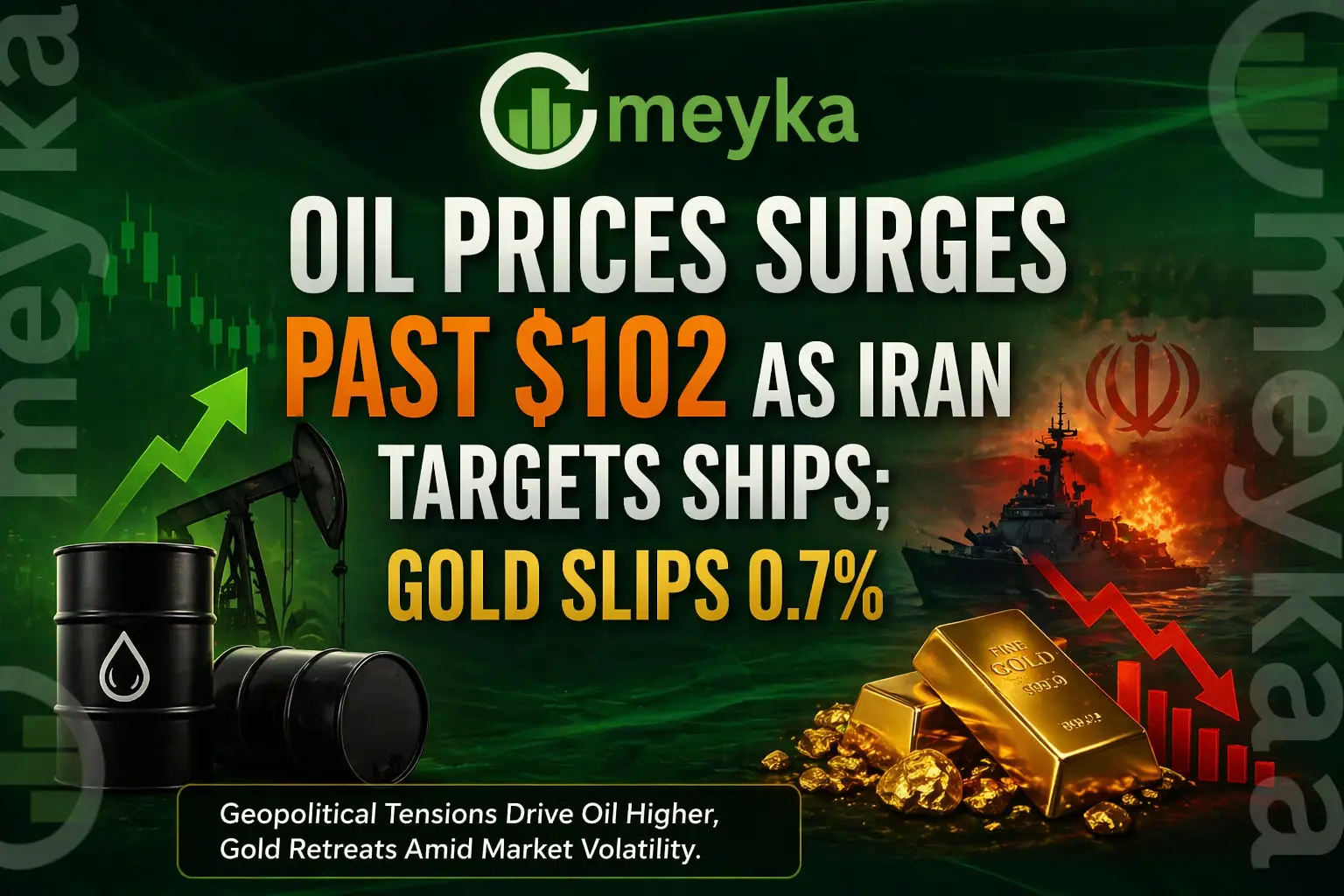 Oil Prices Surges Past $102 as Iran Targets Ships; Gold Slips 0.7% 