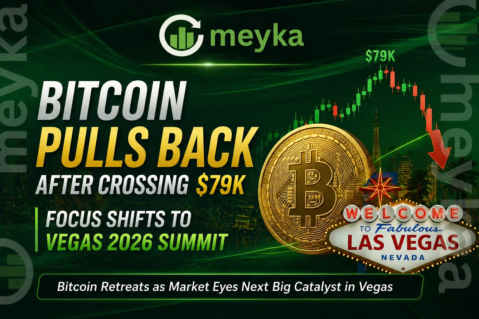 Bitcoin Pulls Back After Crossing $79K; Focus Shifts to Vegas 2026 Summit