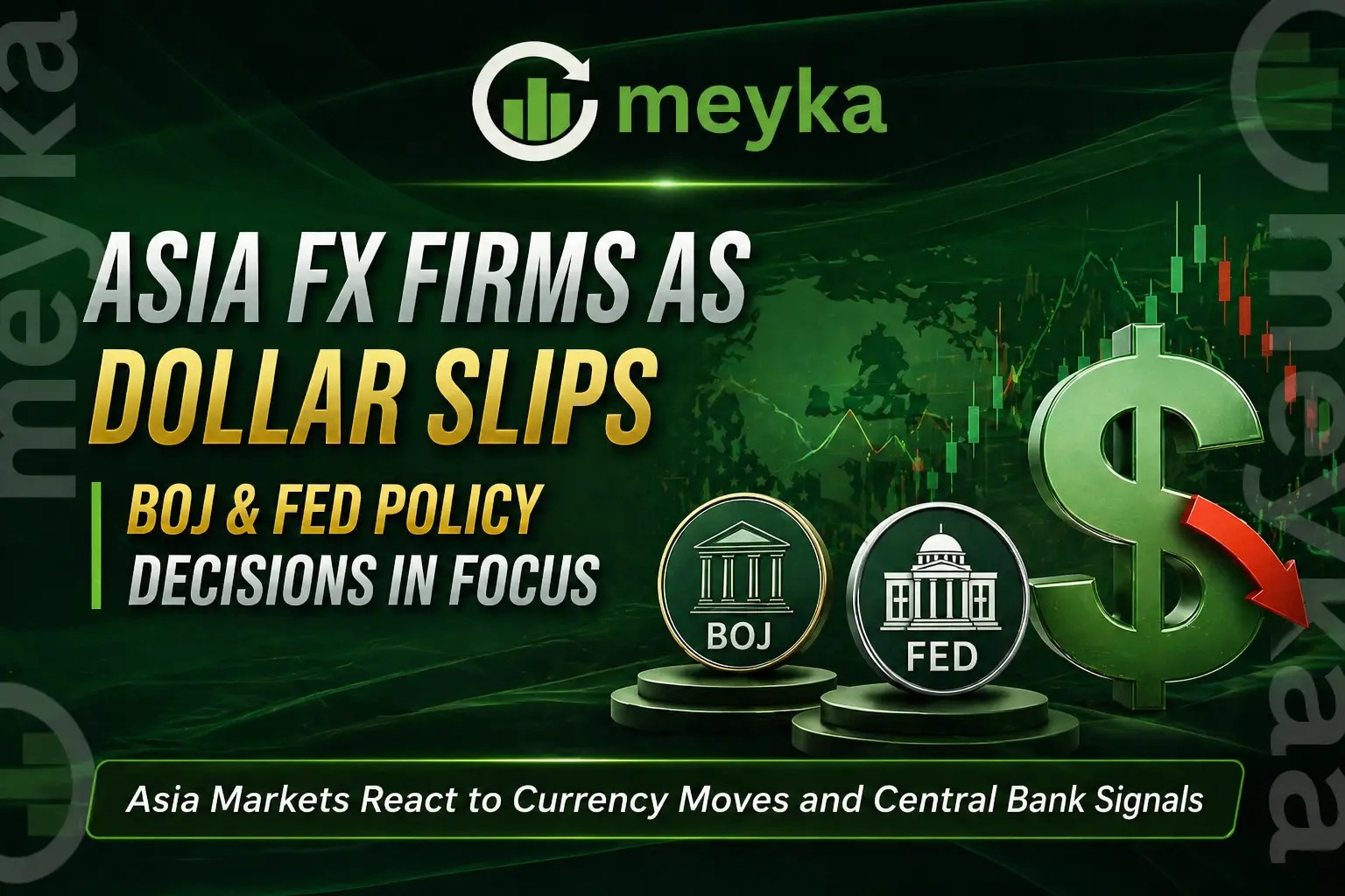 Asia FX Firms as Dollar Slips; BOJ & Fed Policy Decisions in Focus