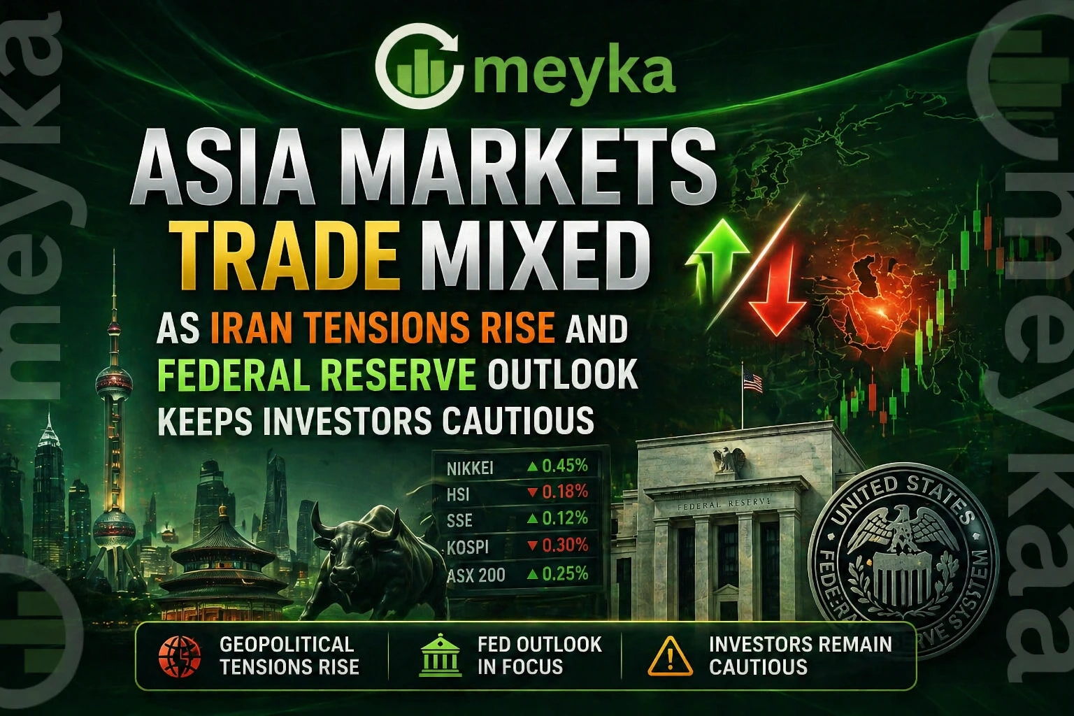 Asia Markets Trade Mixed as Iran Tensions Rise and Federal Reserve outlook keeps investors cautious