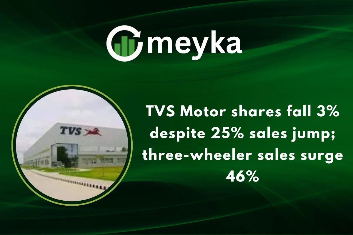 TVS Motor shares fall 3% despite 25% sales jump; three-wheeler sales surge 46%