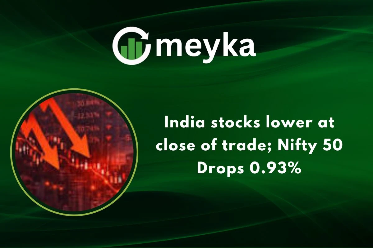 India stocks lower at close of trade; Nifty 50 Drops 0.93%