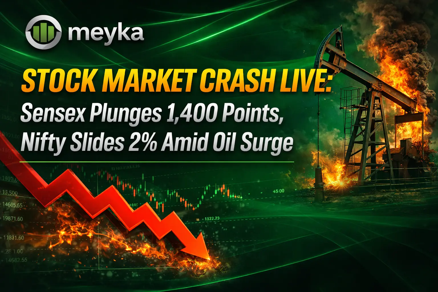 IN Stock Market Crash LIVE: Sensex Plunges 1,400 Points, Nifty Slides 2% Amid Oil Surge