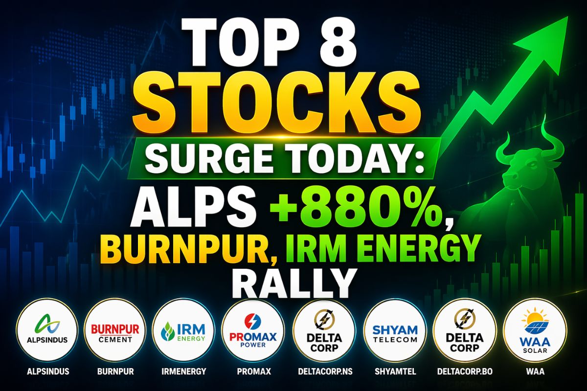 Top 8 Stocks Surge Today: Alps +880%, Burnpur, IRM Energy Rally